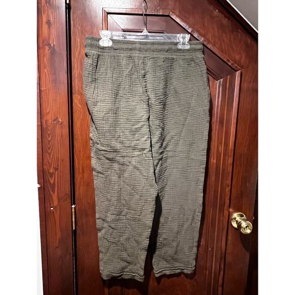 Roan & Ryan 100% Sage Cotton Gauzy Pull-On Pants Size Large Boho Lagenlook - Picture 2 of 7